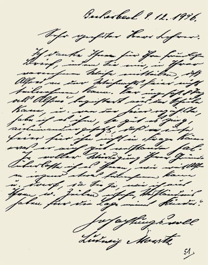 Letter from Ludwig Moritz